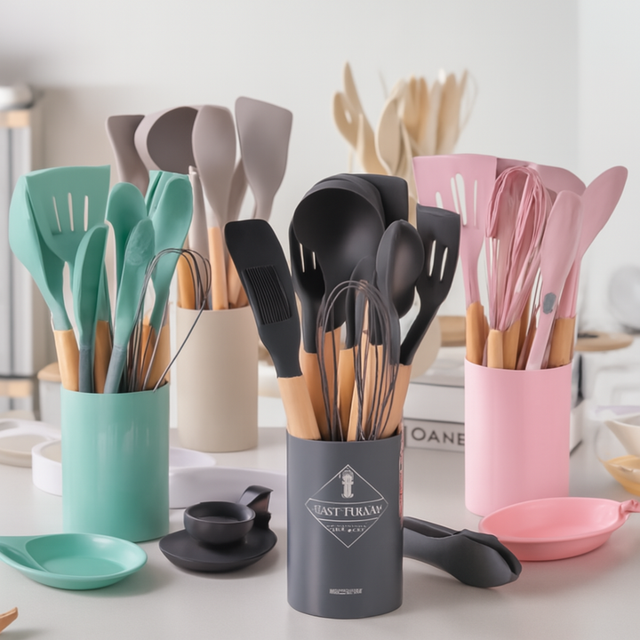 12PCS Silicone Kitchenware Cookware Kitchen Utensils Set