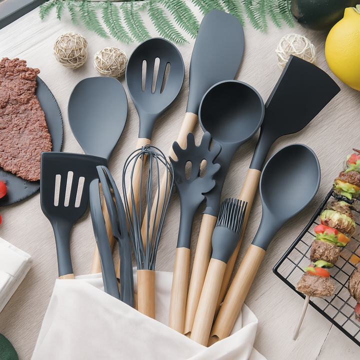 12PCS Silicone Kitchenware Cookware Kitchen Utensils Set